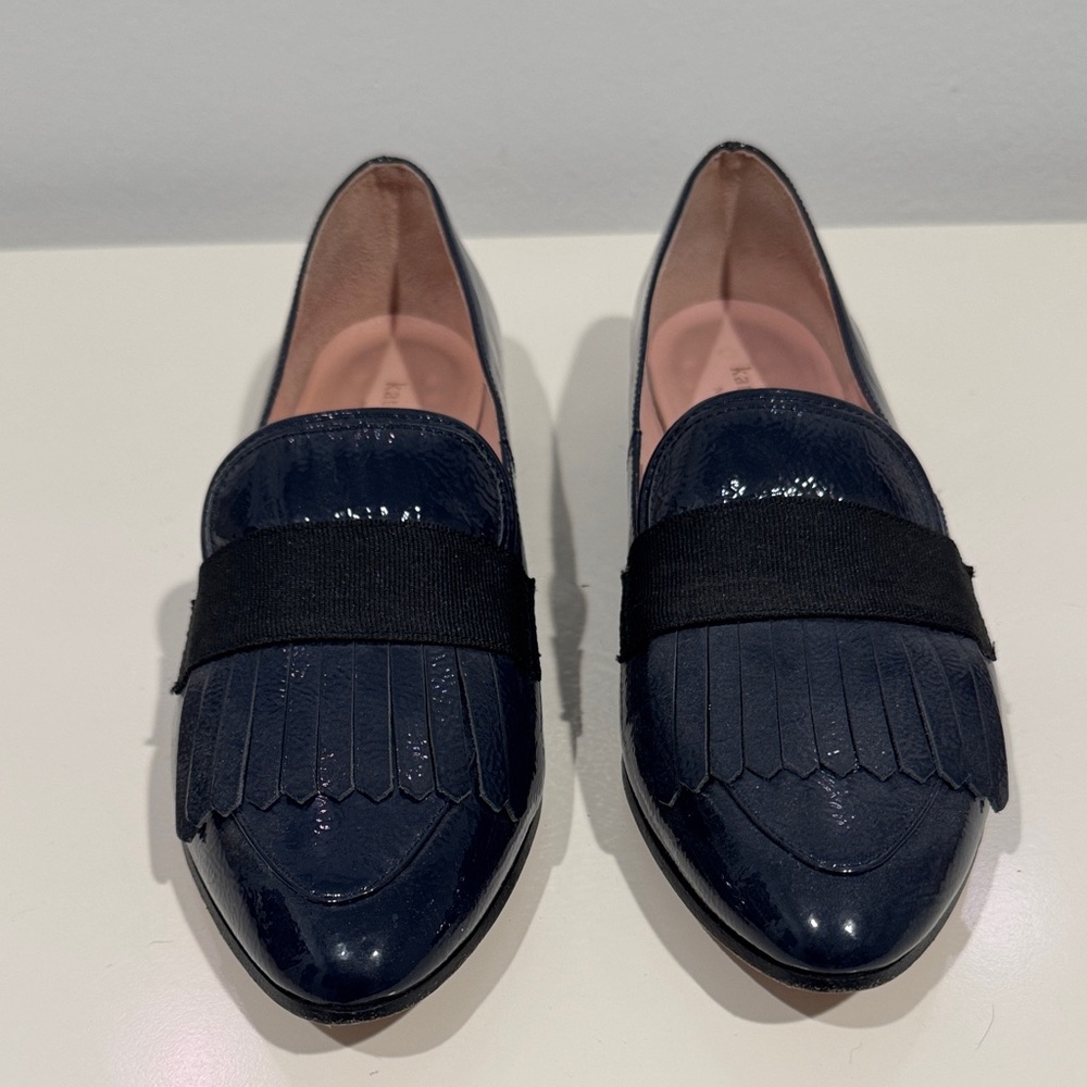 Kate Spade Navy Ribbon Loafers size 8